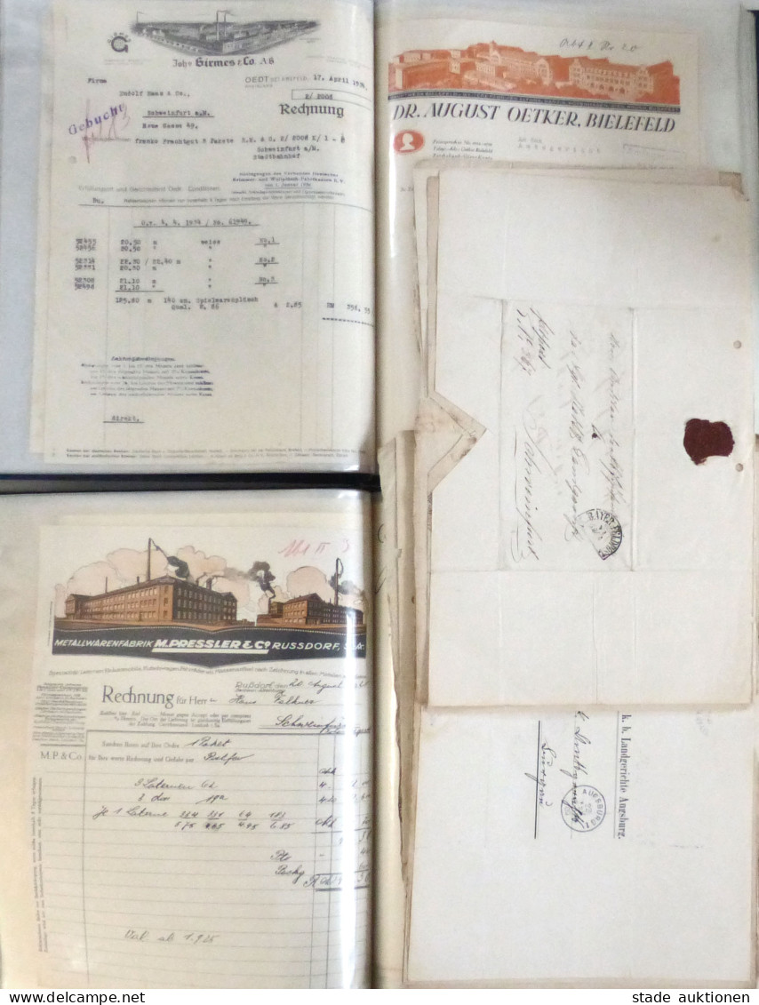 Bayern 24 Altbriefe überwiegend Behördenpost, Briefe, Briefhüllen, Halbkreis-Segment-Stempel, Einkreisstempel, Fingerhut - 100 - 499 Postales