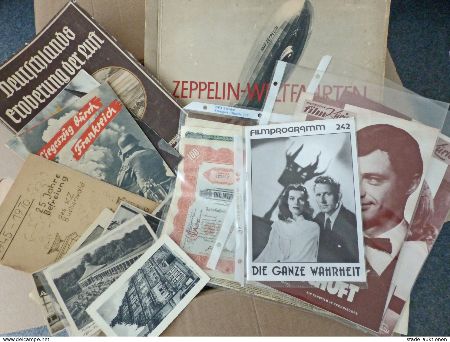 WUKI Grosse Umzugskiste, Voll Mit Ansichtskarten, Büchern, Dokumenten, Viel Film Usw. - 100 - 499 Postales