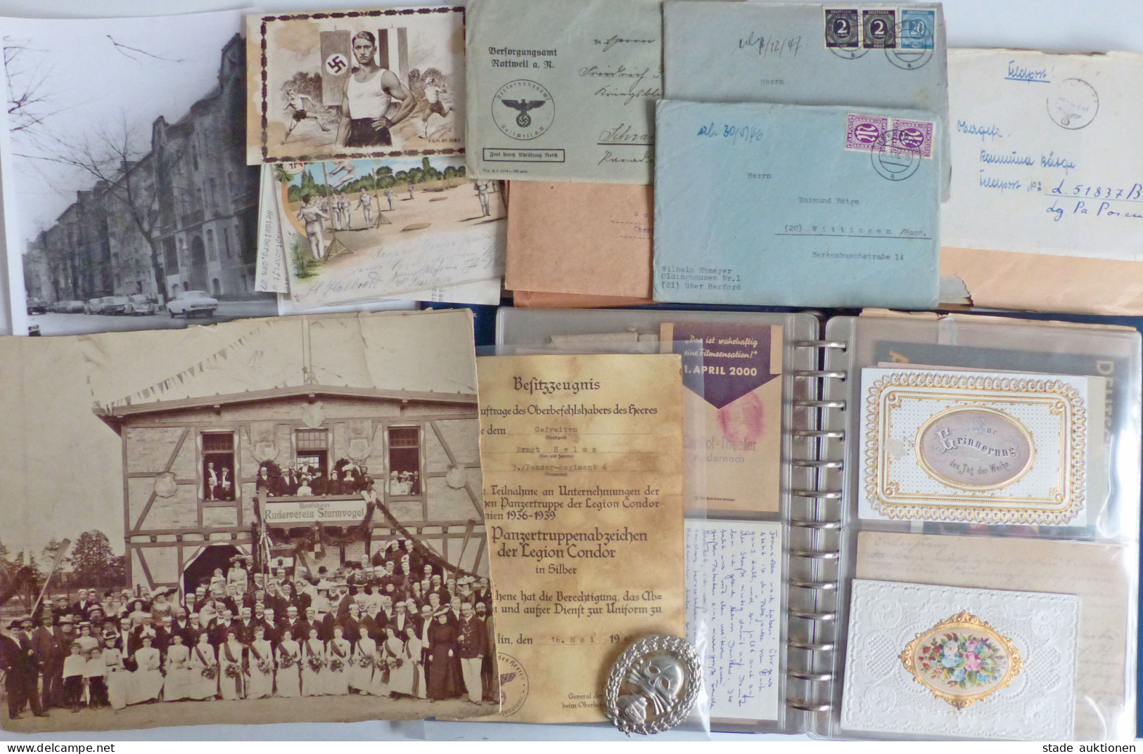 WUKI Kiste Mit Ansichtskarten, Briefen, Büchern, Fotos, Dokumenten Usw. Viel Militär U.a. WK II, Fundgrube - 100 - 499 Postcards