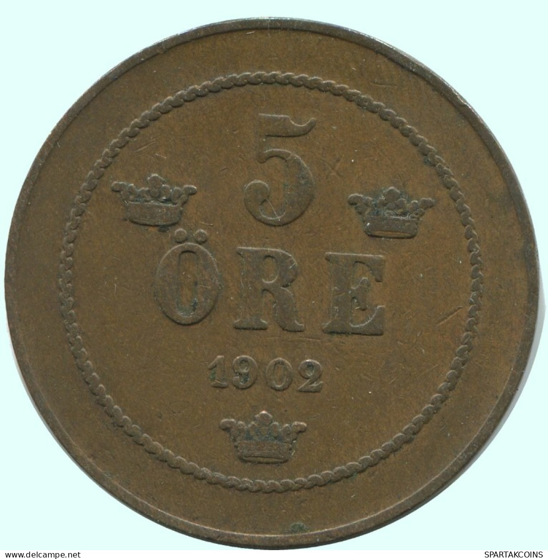 5 ORE 1902 SUÈDE SWEDEN Pièce #AC672.2.F.A - Suède