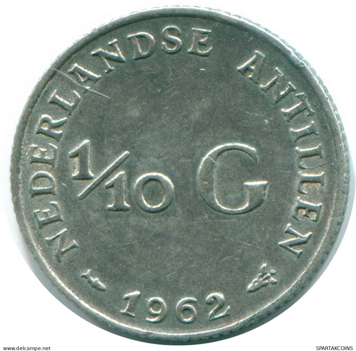 1/10 GULDEN 1962 NETHERLANDS ANTILLES SILVER Colonial Coin #NL12363.3.U.A - Antilles Néerlandaises