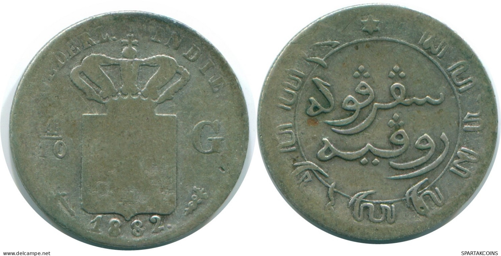 1/10 GULDEN 1882 NETHERLANDS EAST INDIES SILVER Colonial Coin #NL13179.3.U.A - Indes Néerlandaises