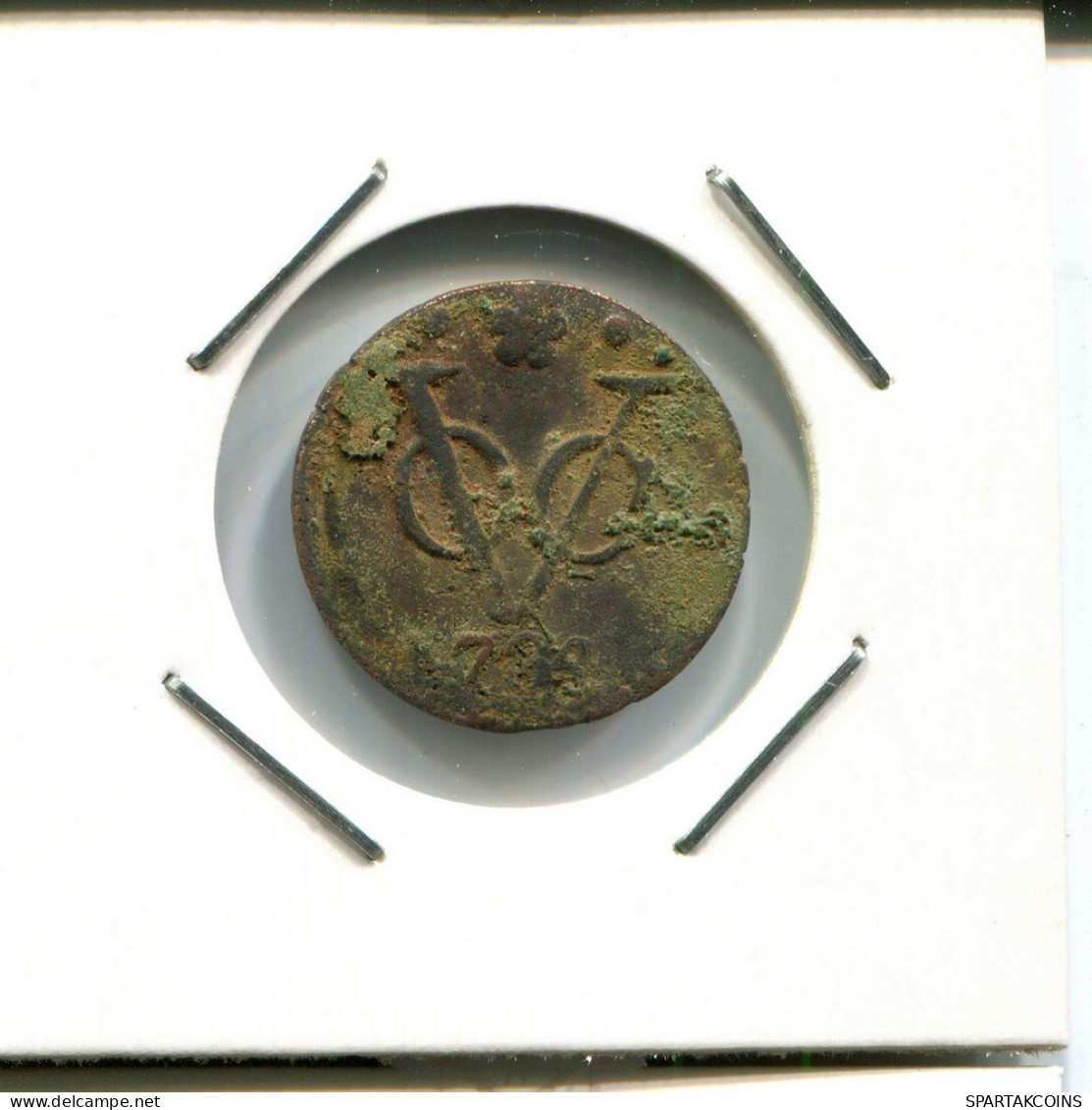 1734 HOLLAND VOC DUIT NIEDERLANDE OSTINDIEN NY COLONIAL PENNY #VOC2803.7.D.A - Indes Néerlandaises