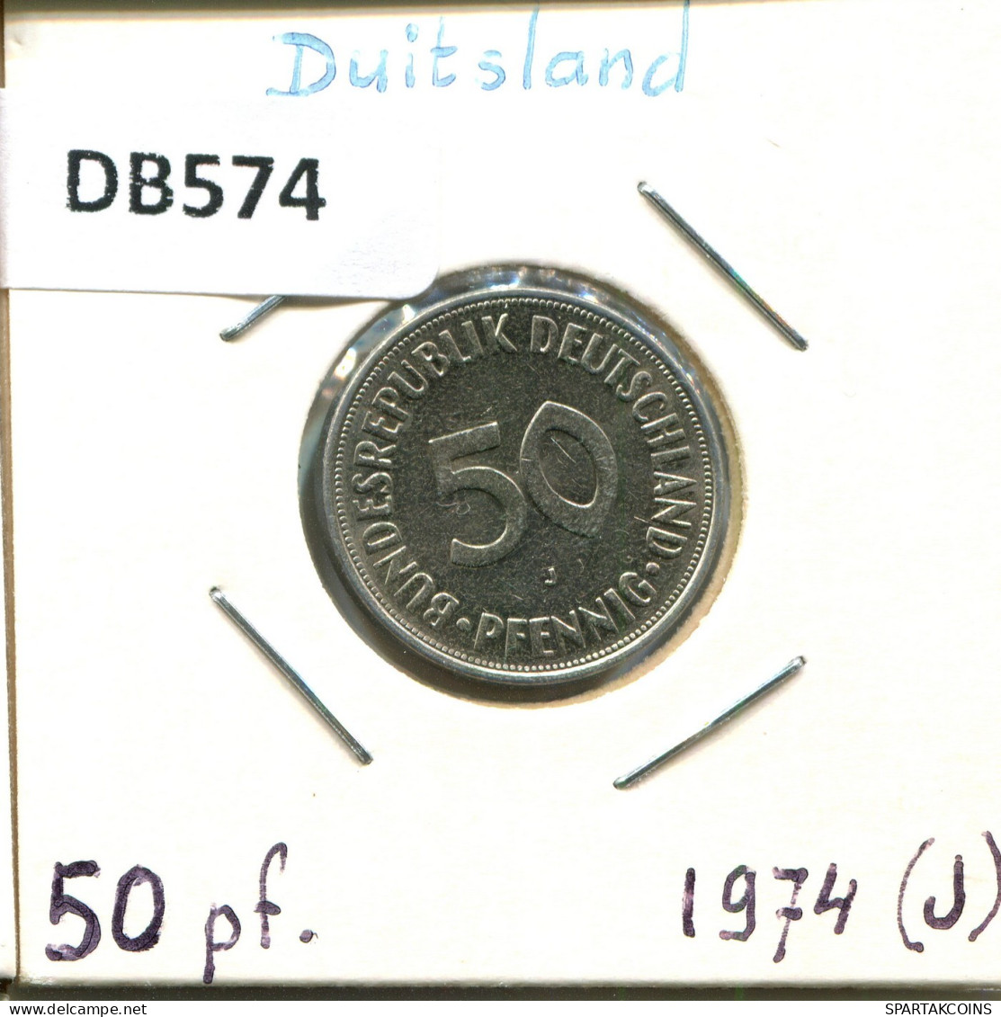 50 PFENNIG 1974 J WEST & UNIFIED GERMANY Coin #DB574.U.A - 50 Pfennig