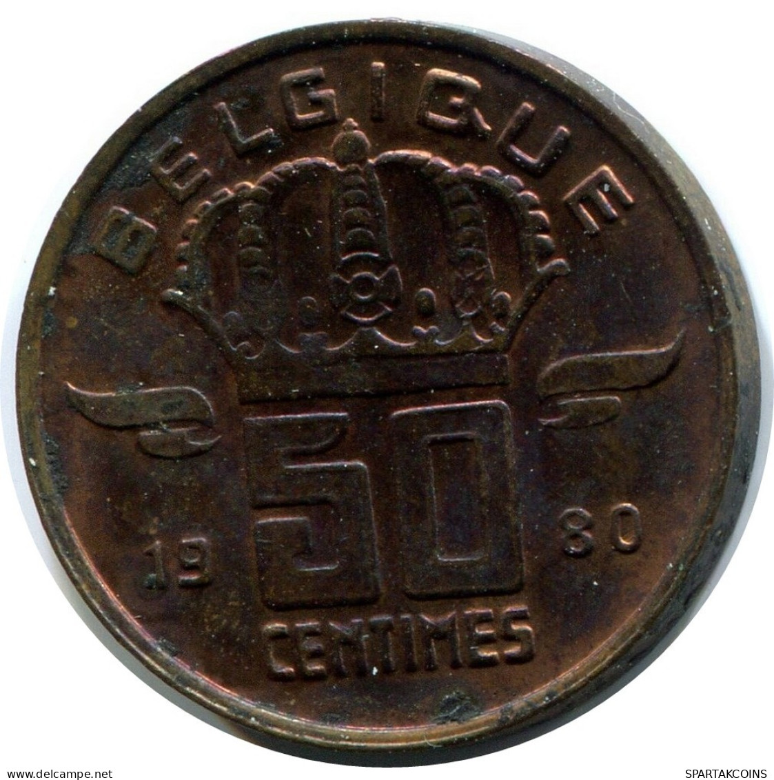 50 CENTIMES 1980 FRENCH Text BÉLGICA BELGIUM Moneda #AW920.E.A - 50 Cent