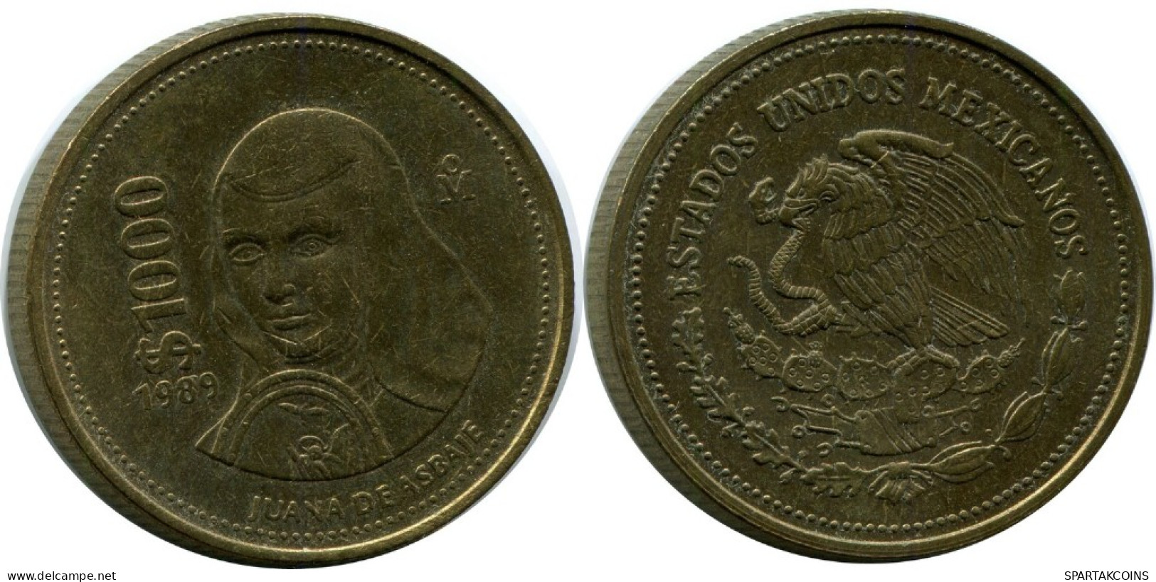 1000 PESOS 1989 MEXICO Coin #AH537.5.U.A - Mexico
