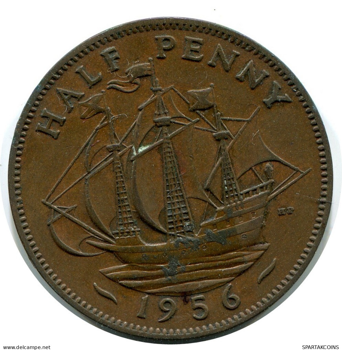 HALF PENNY 1956 UK GRANDE-BRETAGNE GREAT BRITAIN Pièce #AZ685.F.A - C. 1/2 Penny