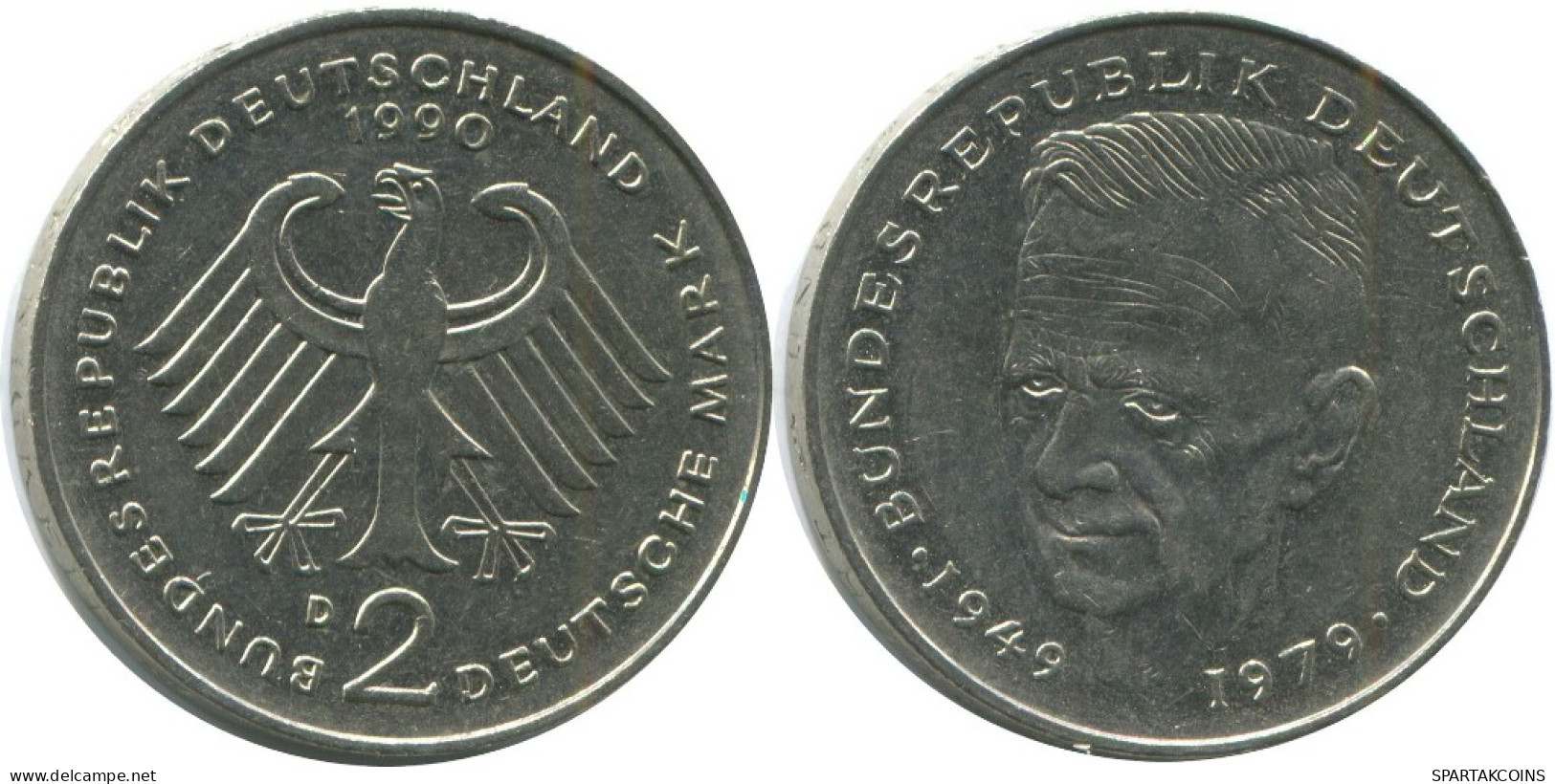 2 DM 1990 D K.SCHUMACHER BRD DEUTSCHLAND Münze GERMANY #AG252.3.D.A - 2 Marcos