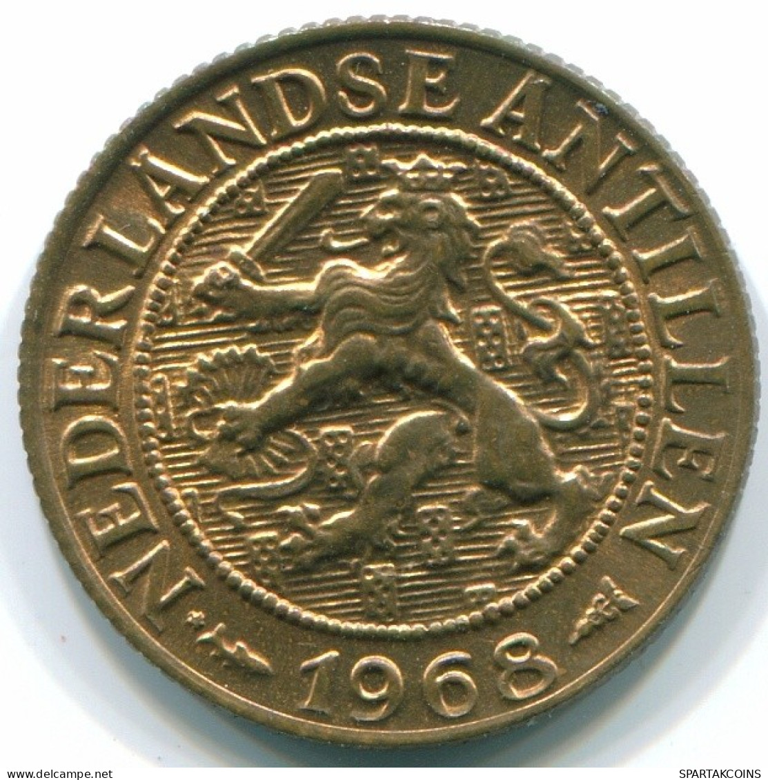 1 CENT 1968 NETHERLANDS ANTILLES Bronze Fish Colonial Coin #S10786.U.A - Antilles Néerlandaises