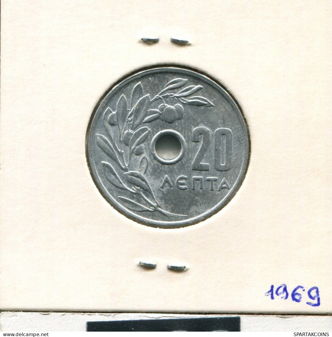 20 LEPTA 1969 GRIECHENLAND GREECE Münze #AK436.D.A - Griechenland