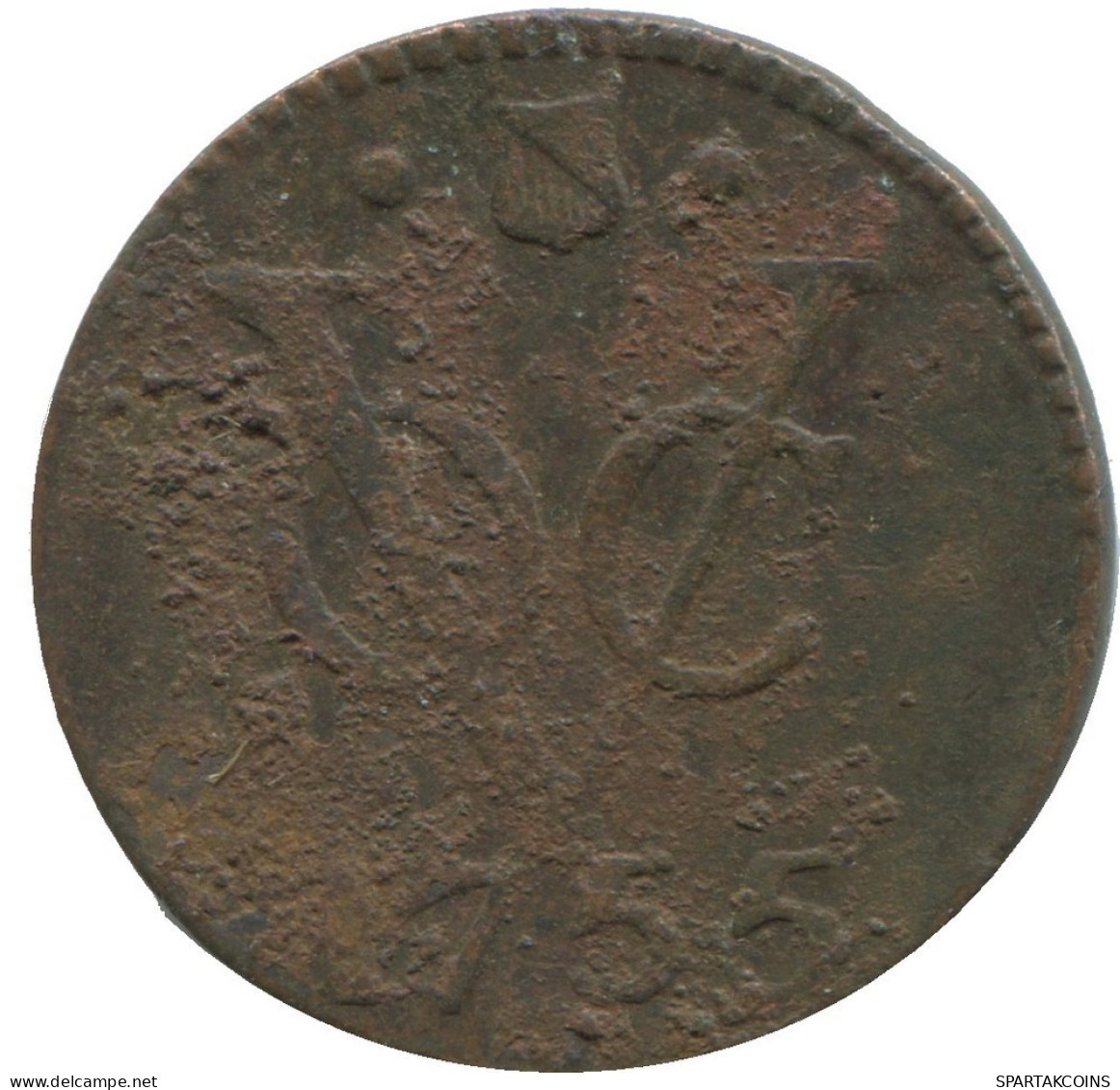 1755 UTRECHT VOC DUIT IINDES NÉERLANDAIS NETHERLANDS NEW YORK COLONIAL PENNY #VOC1067.8.F.A - Indes Néerlandaises