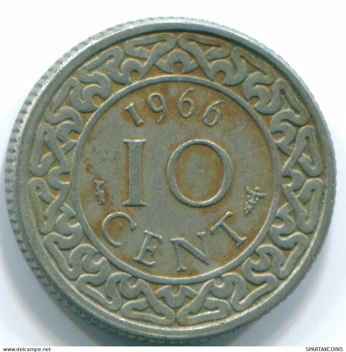 10 CENTS 1966 SURINAME NÉERLANDAIS NETHERLANDS Nickel Colonial Pièce #S13238.F.A - Surinam 1975 - ...