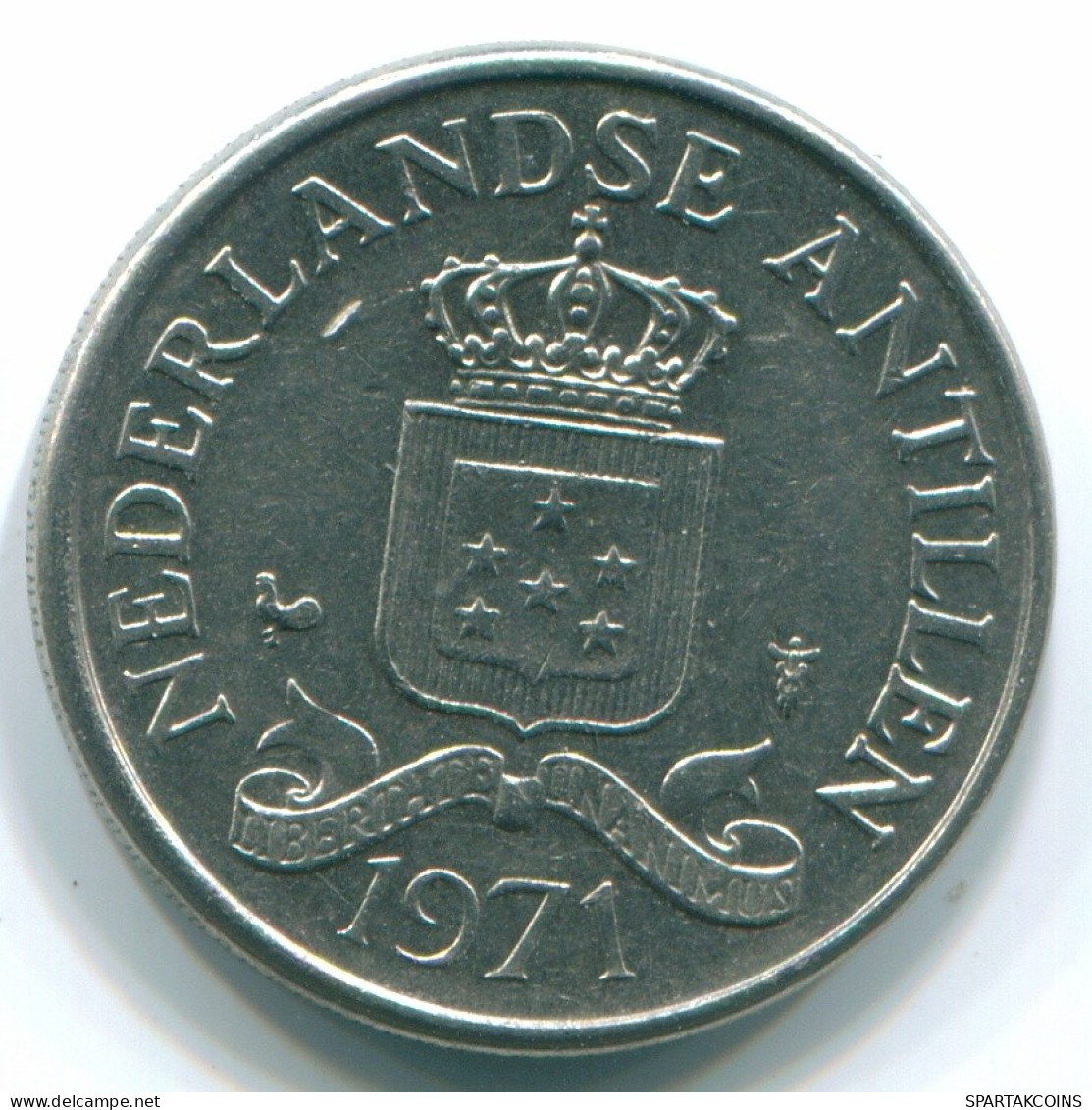 25 CENTS 1971 NIEDERLÄNDISCHE ANTILLEN Nickel Koloniale Münze #S11549.D.A - Antilles Néerlandaises