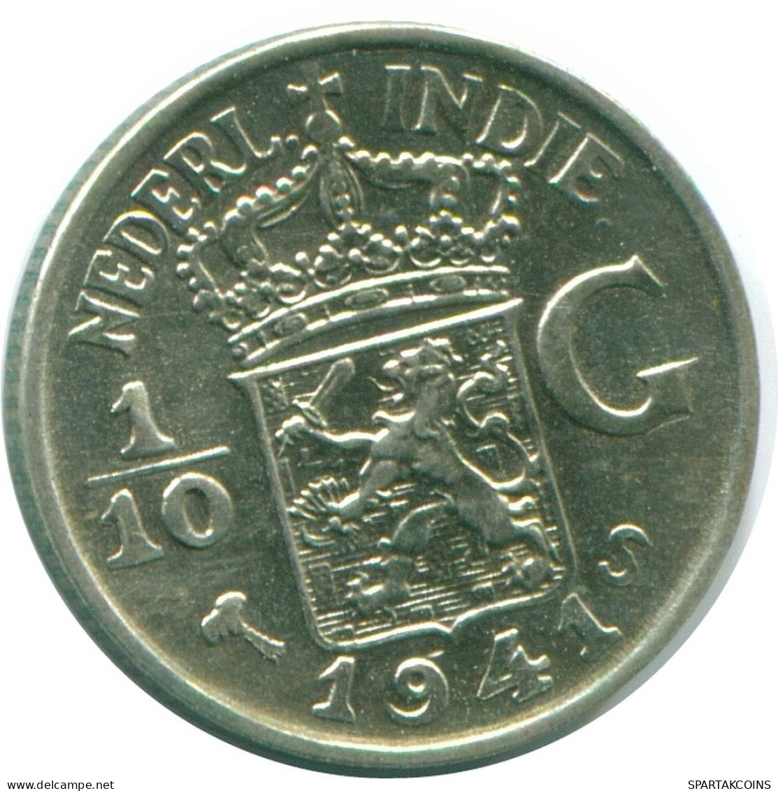 1/10 GULDEN 1941 S NIEDERLANDE OSTINDIEN SILBER Koloniale Münze #NL13635.3.D.A - Indes Néerlandaises