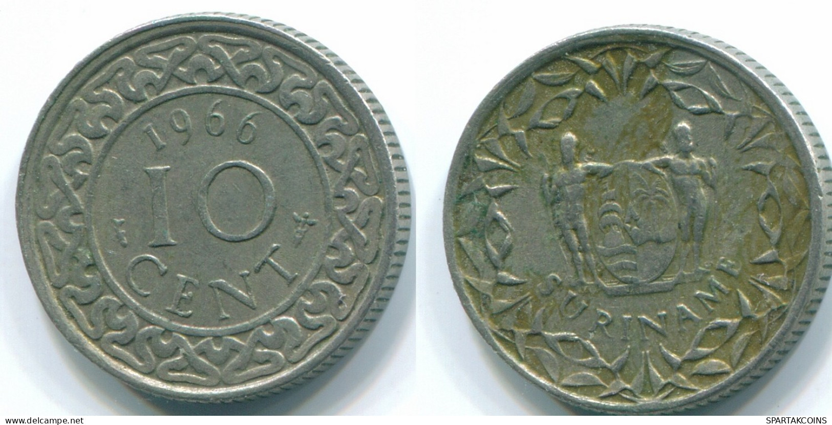10 CENTS 1966 SURINAME Netherlands Nickel Colonial Coin #S13264.U.A - Suriname 1975 - ...