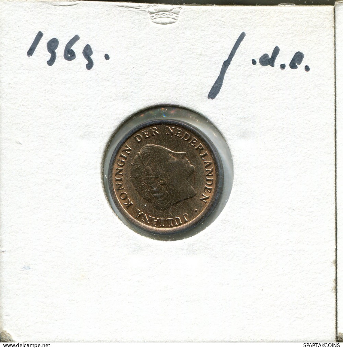 1 CENT 1969 NEERLANDÉS NETHERLANDS Moneda #AU425.E.A - 1948-1980: Juliana