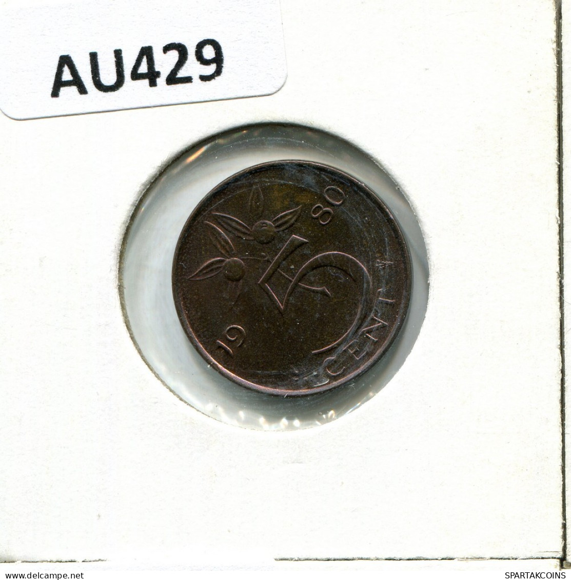 5 CENTS 1980 NETHERLANDS Coin #AU429.U.A - 1948-1980: Juliana