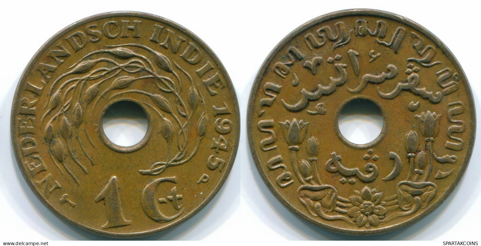 1 CENT 1945 P INDIAS ORIENTALES DE LOS PAÍSES BAJOS INDONESIA Bronze #S10396.E.A - Indes Néerlandaises