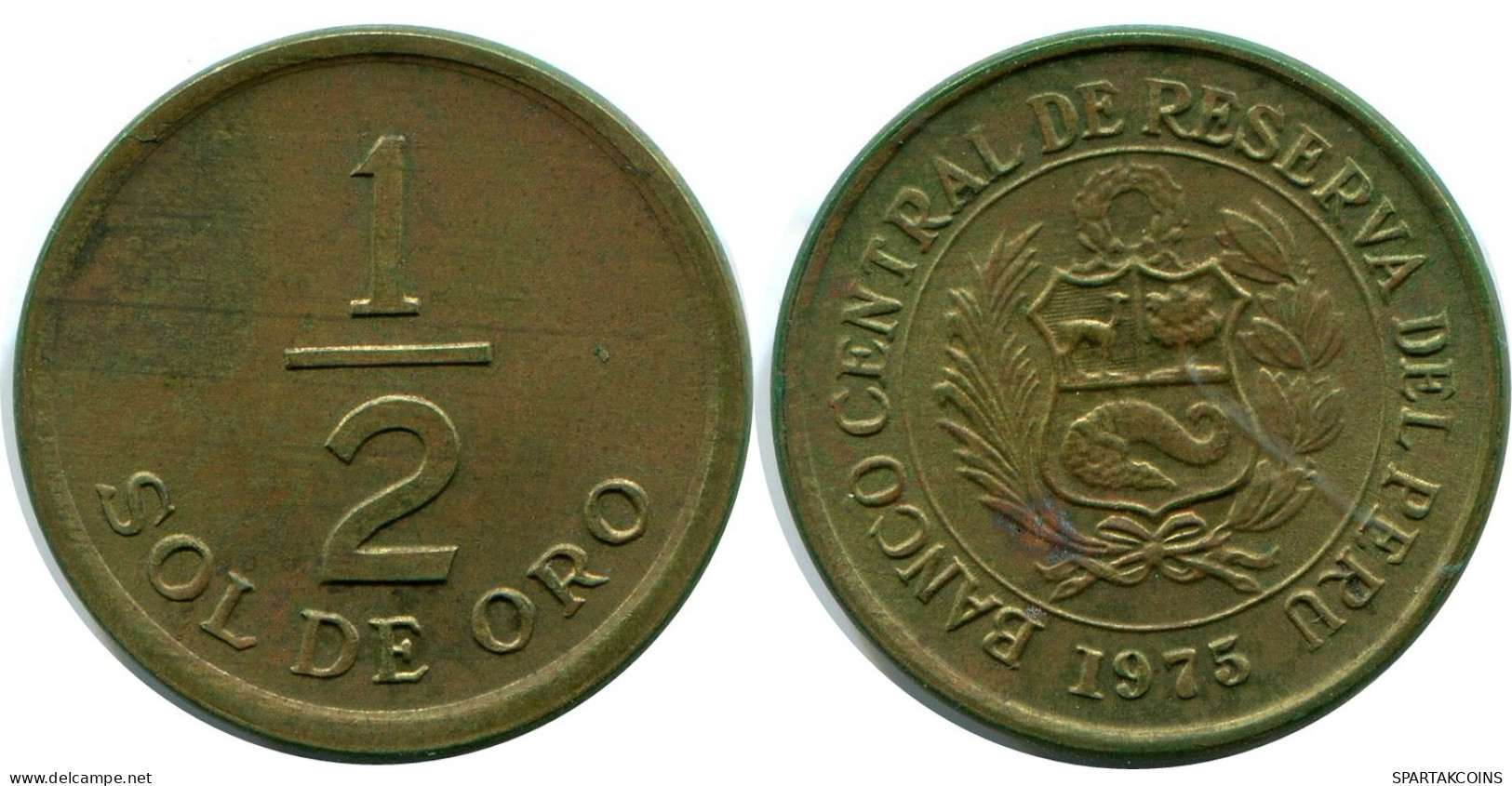 1/2 SOL 1975 PERU Coin #AZ075.U.A - Pérou