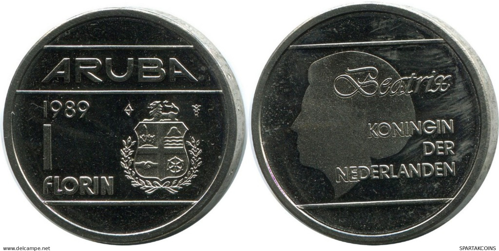 1 FLORIN 1989 ARUBA Moneda (From BU Mint Set) #AH025.E.A - Aruba