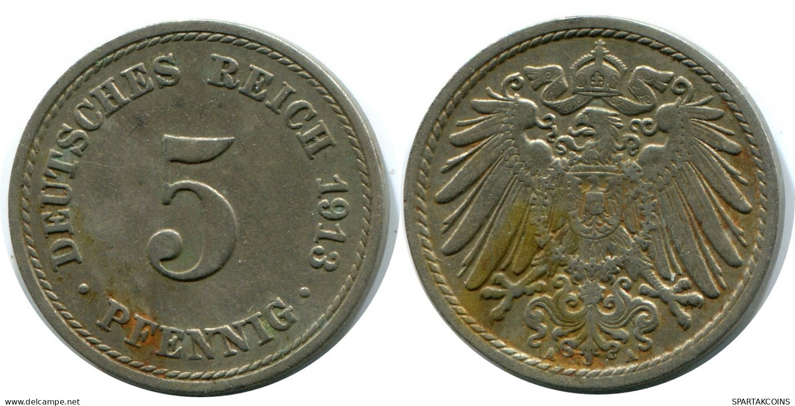 5 PFENNIG 1913 A ALLEMAGNE Pièce GERMANY #DA766.F.A - 5 Pfennig