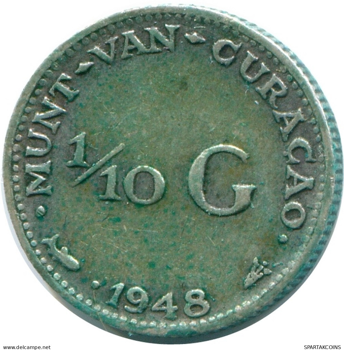 1/10 GULDEN 1948 CURACAO NIEDERLANDE SILBER Koloniale Münze #NL11962.3.D.A - Curaçao