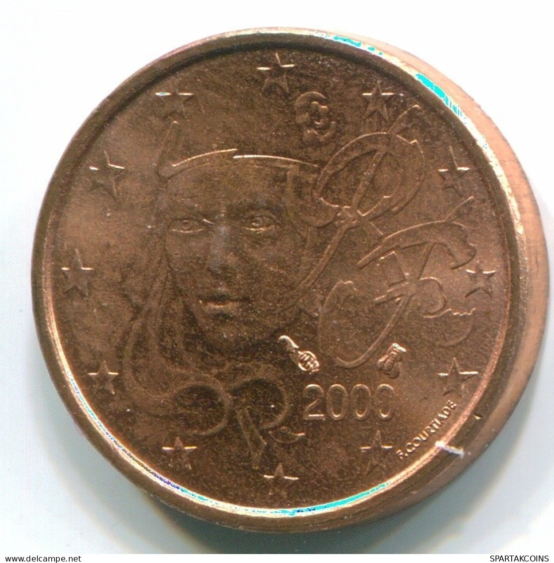 1 EURO CENT 2000 FRANCIA FRANCE Moneda UNC #FR1234.1.E.A - Francia