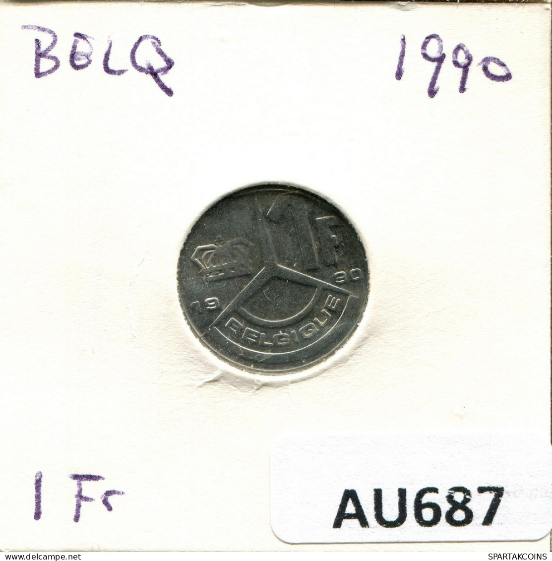 1 FRANC 1990 FRENCH Text BELGIQUE BELGIUM Pièce #AU687.F.A - 1 Franc