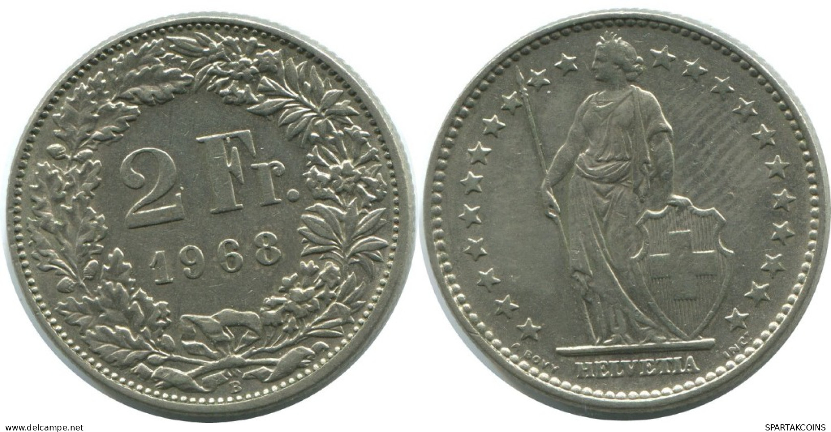 2 FRANC 1968 B SWITZERLAND Coin HELVETIA #AD995.2.U.A - Autres & Non Classés
