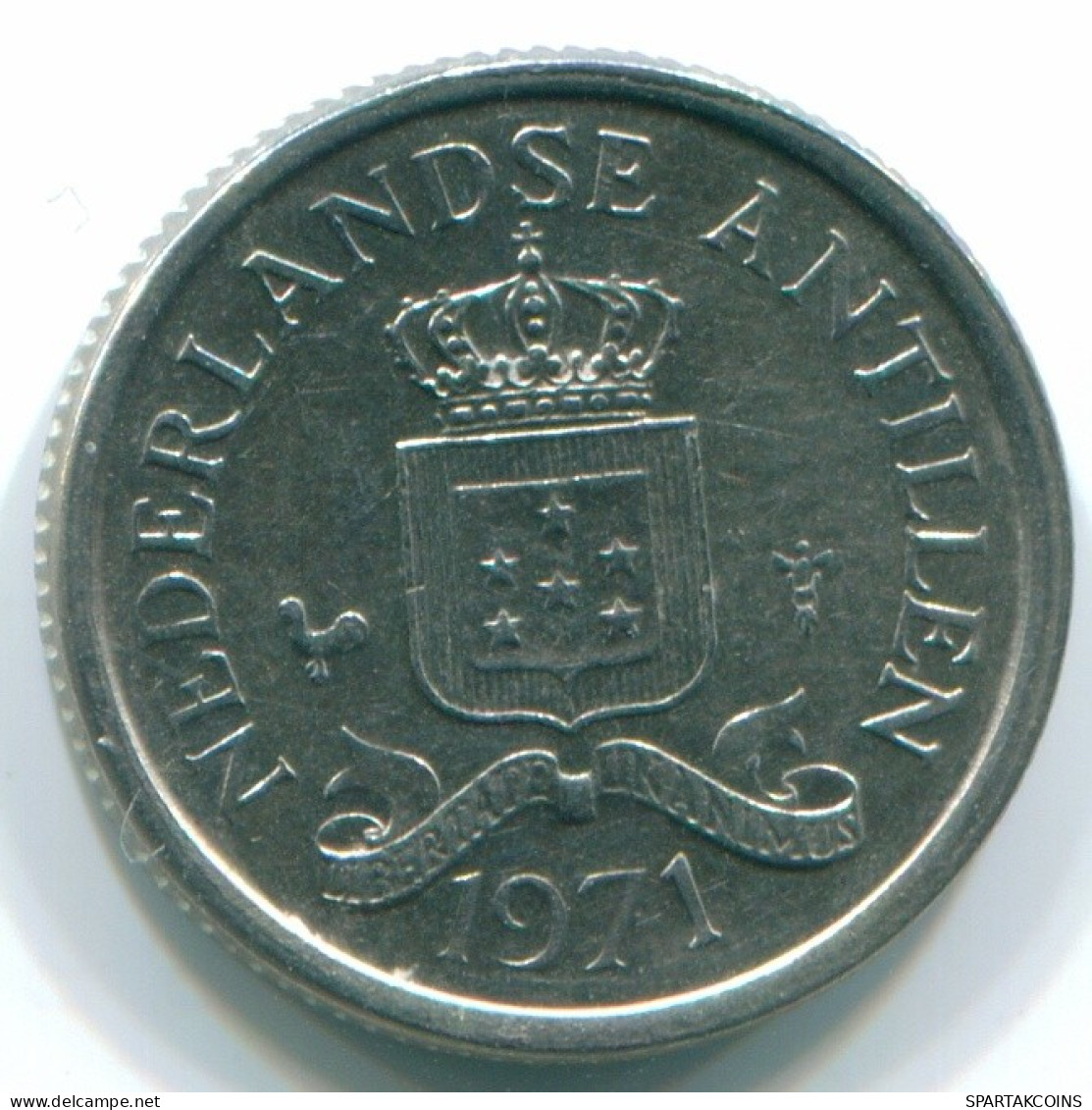 10 CENTS 1971 NIEDERLÄNDISCHE ANTILLEN Nickel Koloniale Münze #S13433.D.A - Nederlandse Antillen