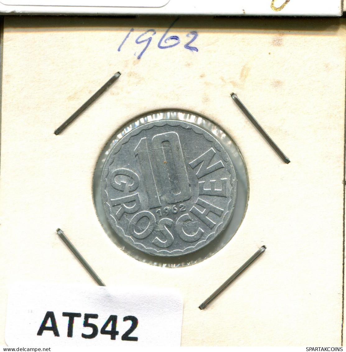 10 GROSCHEN 1962 AUSTRIA Coin #AT542.U.A - Autriche