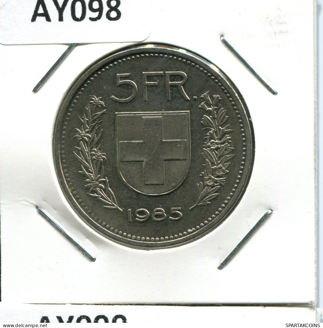 5 FRANCS 1985 SUIZA SWITZERLAND Moneda #AY098.3.E.A - Otros & Sin Clasificación