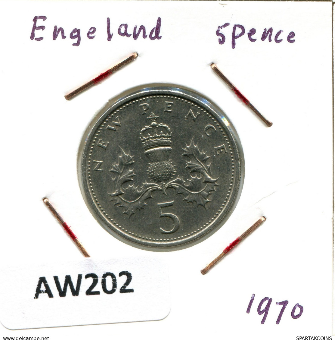 5 NEW PENCE 1970 UK GBAN BRETAÑA GREAT BRITAIN Moneda #AW202.E.A - Autres & Non Classés