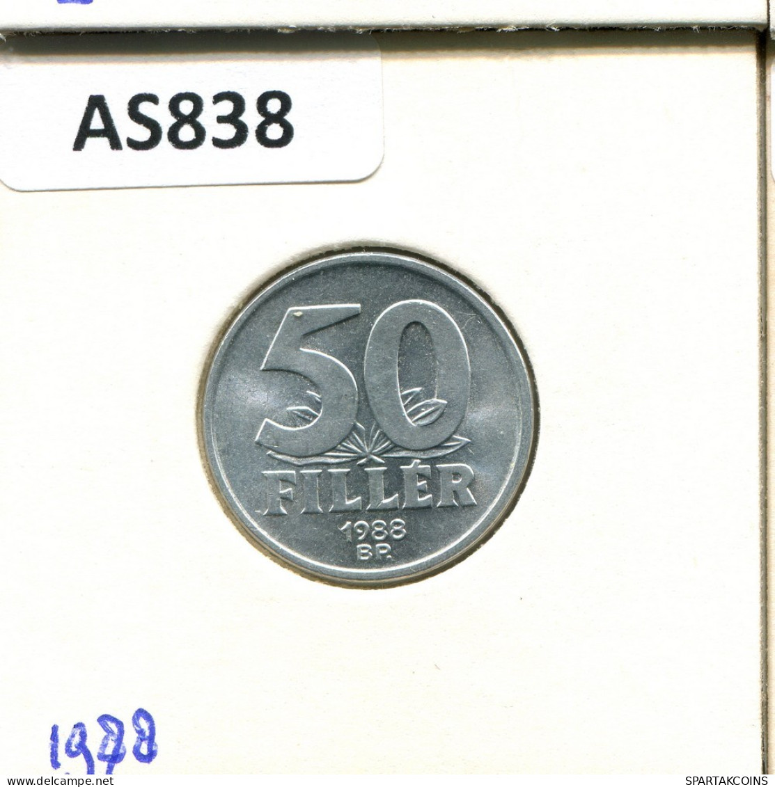 50 FILLER 1988 HUNGRÍA HUNGARY Moneda #AS838.E.A - Hongrie