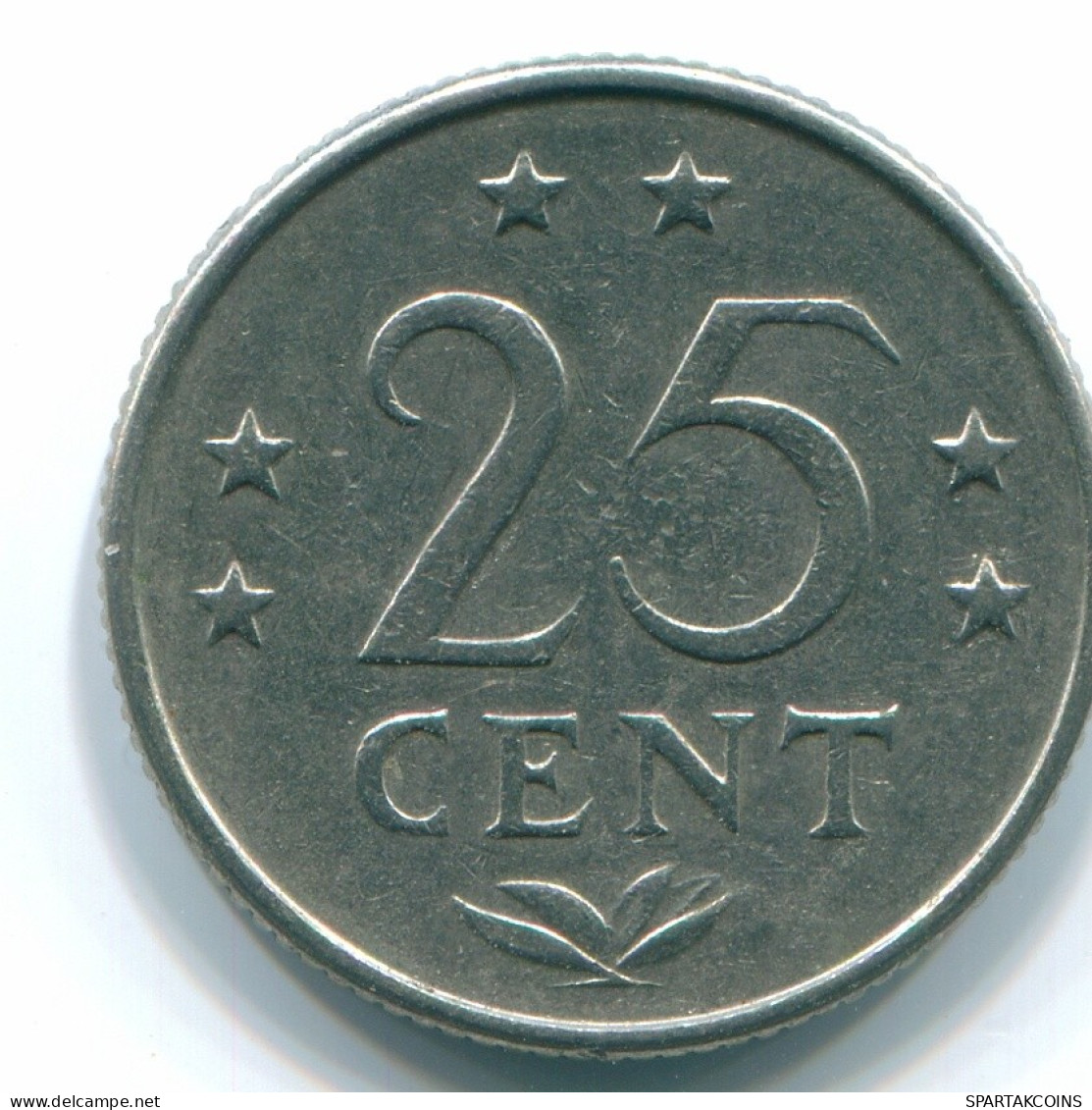 25 CENTS 1971 ANTILLAS NEERLANDESAS Nickel Colonial Moneda #S11538.E.A - Antilles Néerlandaises