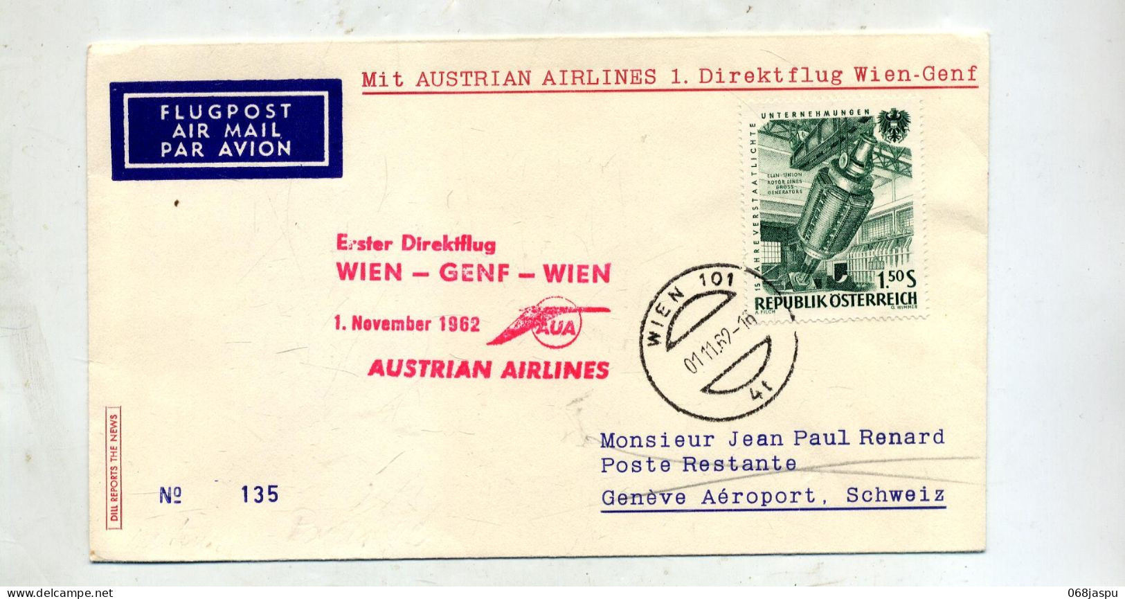 Lot Vol Austrian Airlines Wian Geneve - Aerei