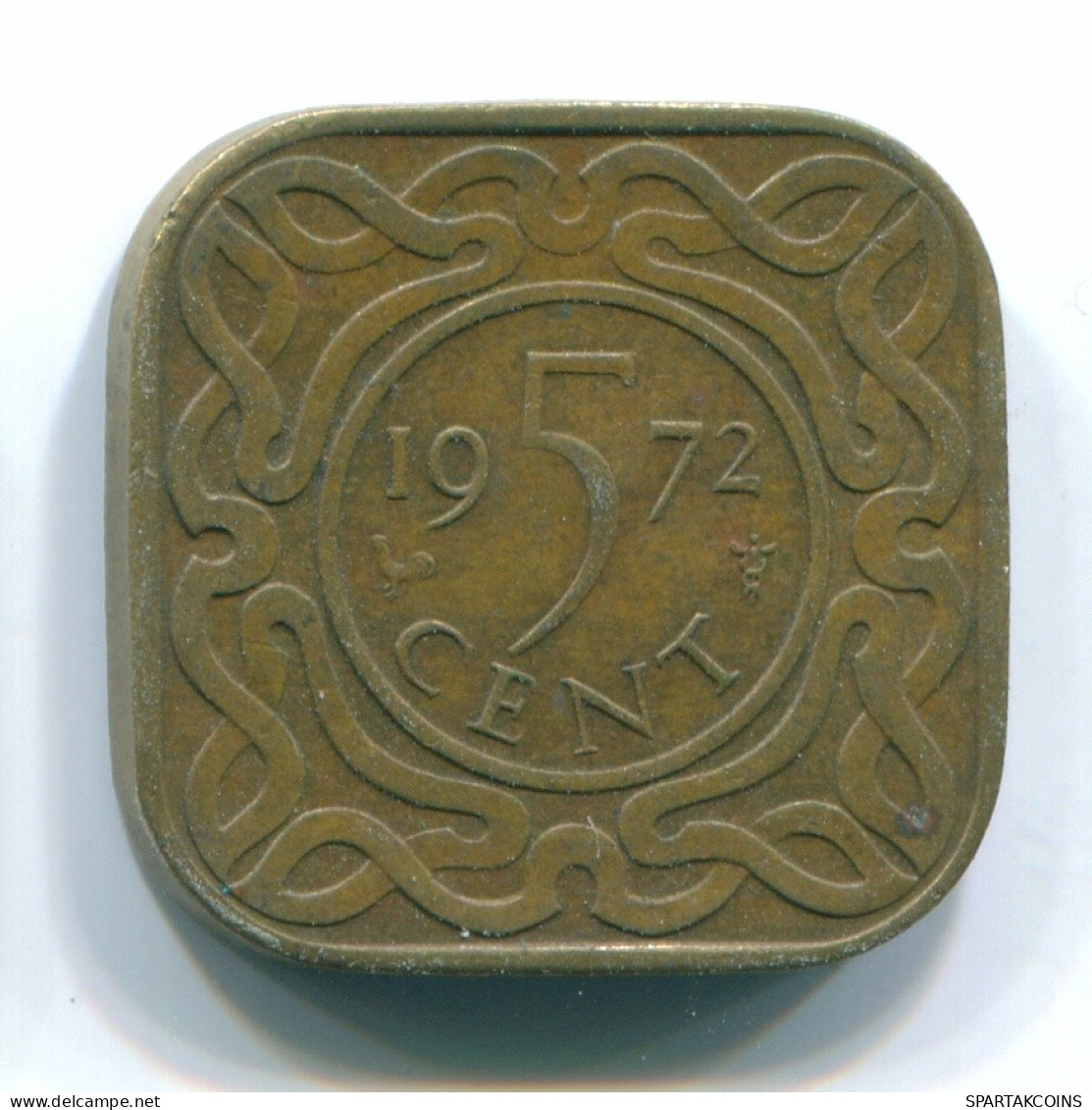 5 CENTS 1972 SURINAME Netherlands Nickel-Brass Colonial Coin #S12916.U.A - Surinam 1975 - ...