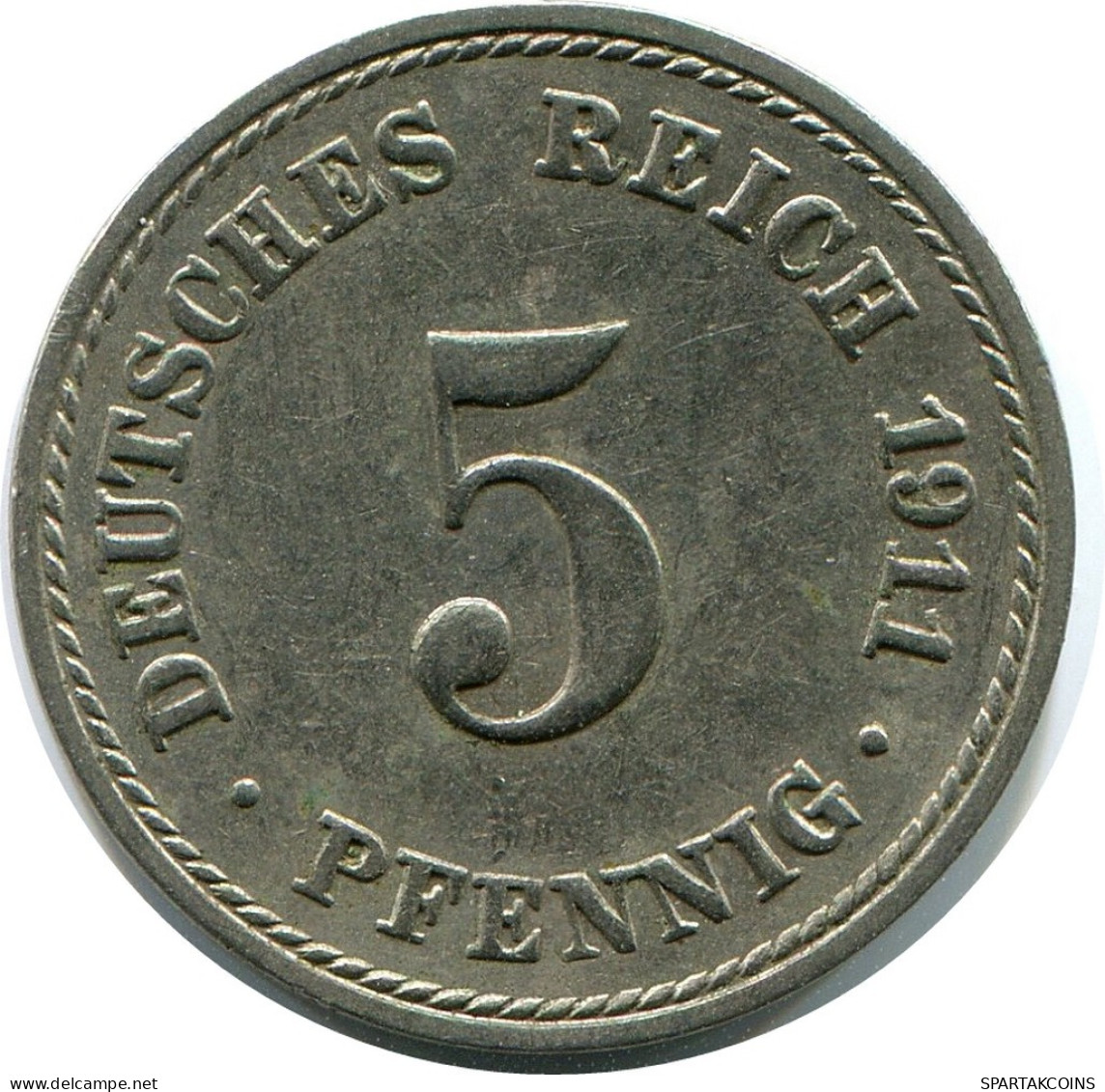 5 PFENNIG 1911 A GERMANY Coin #DB158.U.A - 5 Pfennig