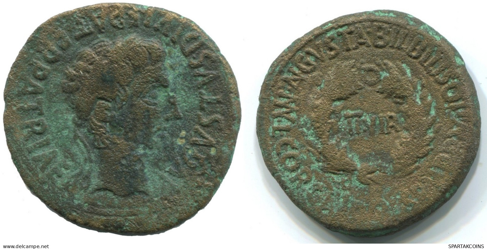 AUGUSTUS AE As Of BILBILIS SPAIN 27 BC-14 AD 
Wreath 12.4g/27mm #ANT2551.30.F.A - Provincia