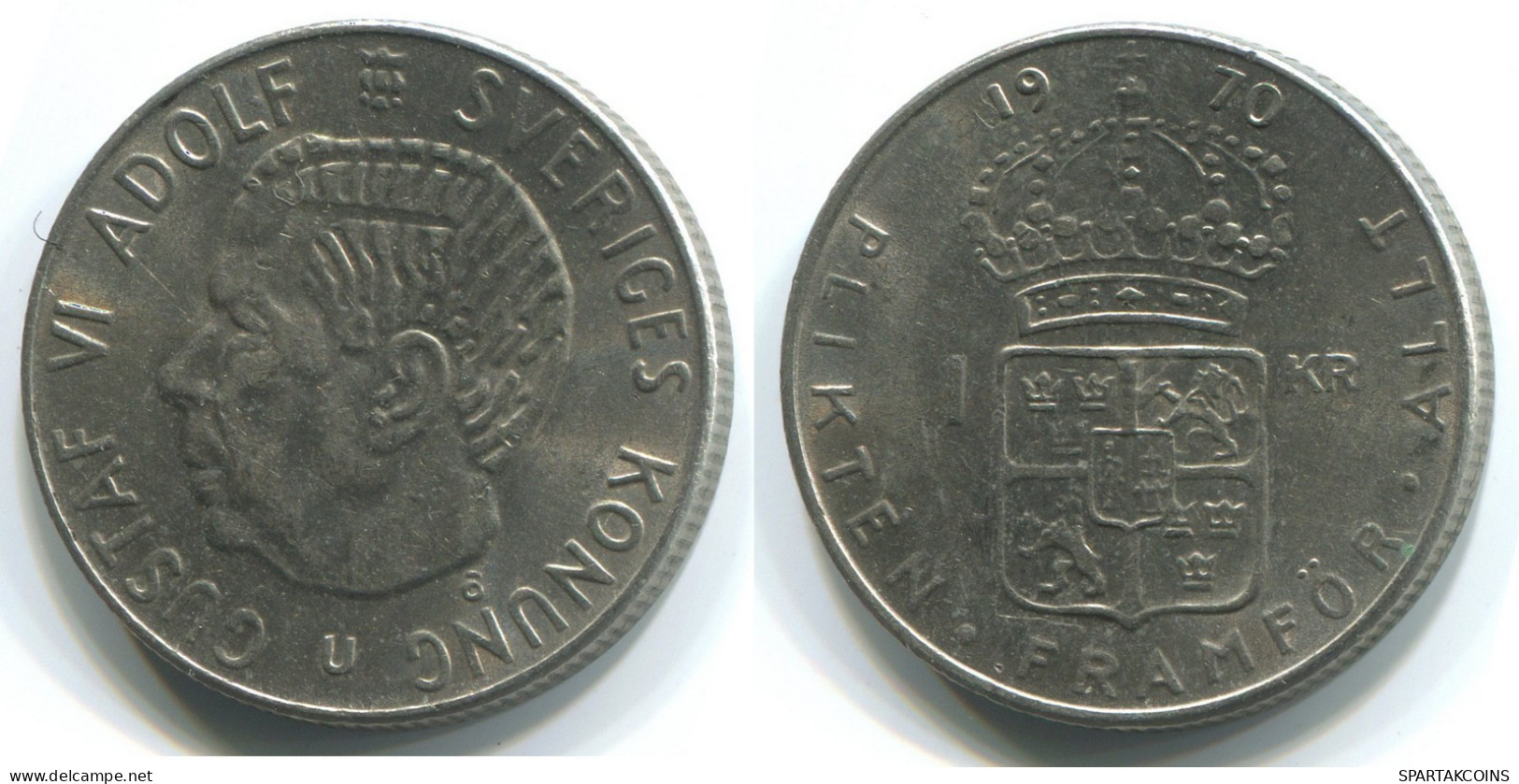 1 KRONA 1970 SUECIA SWEDEN Moneda #WW1094.E.A - Sweden