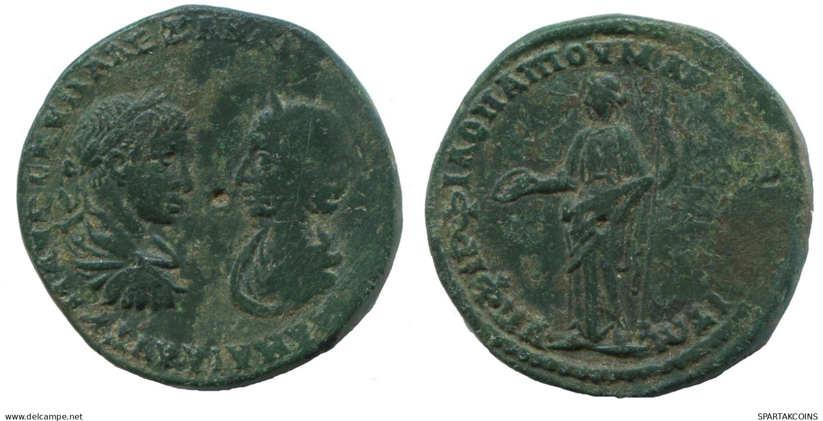 GORDIAN III & TRANQUILLINA Anchialus AD241-244 Tyche 10.2g/26mm #NNN2081.102.U.A - Röm. Provinz