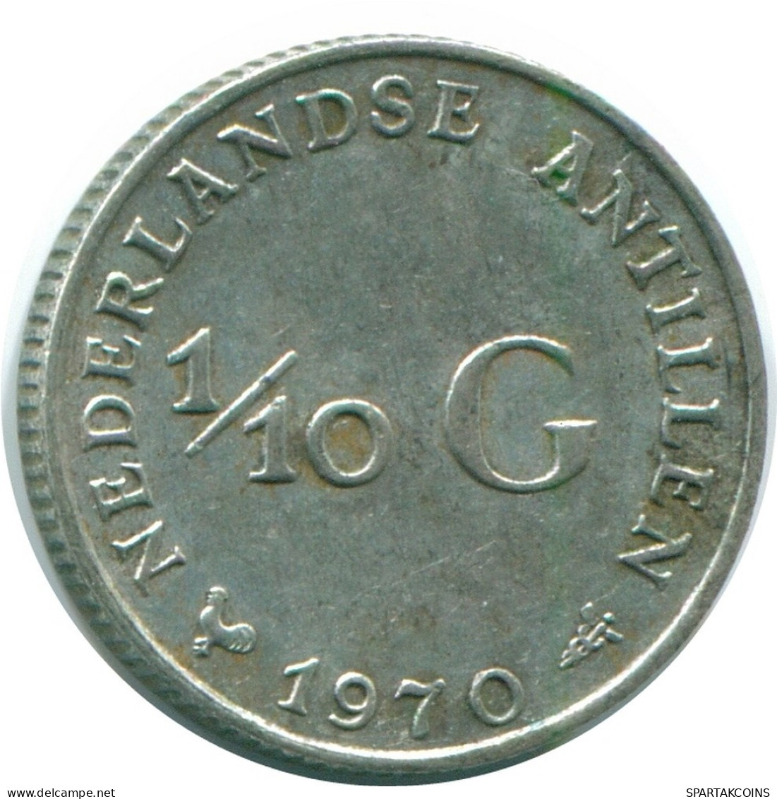 1/10 GULDEN 1970 NIEDERLÄNDISCHE ANTILLEN SILBER Koloniale Münze #NL13022.3.D.A - Antillas Neerlandesas