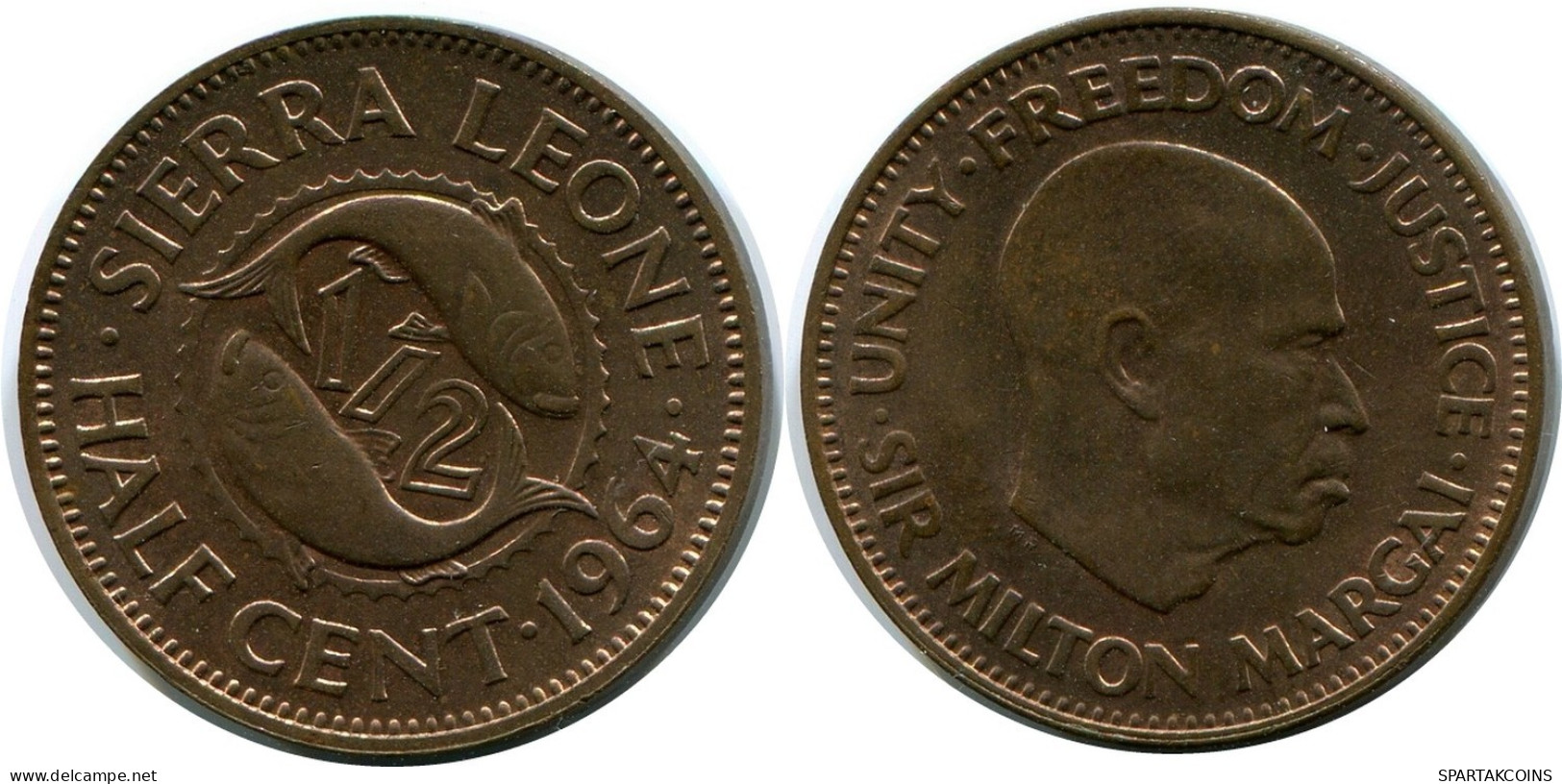 1/2 CENTS 1964 SIERBA LEONA SIERRA LEONE Moneda #AR159.E.A - Sierra Leona