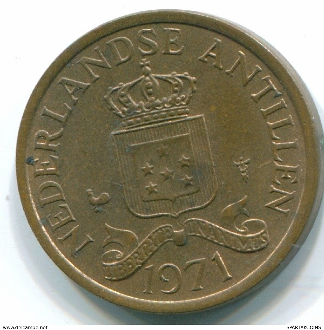 1 CENT 1971 NIEDERLÄNDISCHE ANTILLEN Bronze Koloniale Münze #S10608.D.A - Antillas Neerlandesas