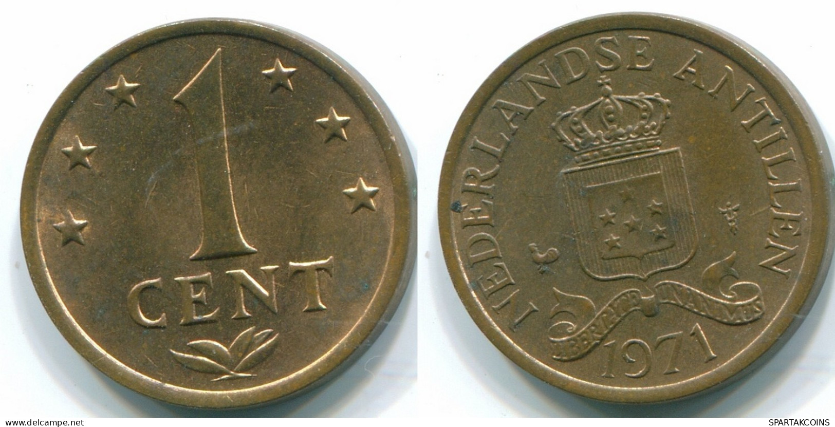 1 CENT 1971 NIEDERLÄNDISCHE ANTILLEN Bronze Koloniale Münze #S10608.D.A - Antillas Neerlandesas