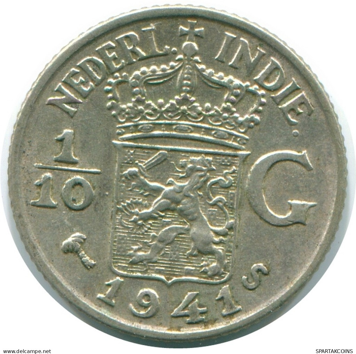 1/10 GULDEN 1941 S INDIAS ORIENTALES DE LOS PAÍSES BAJOS PLATA #NL13595.3.E.A - Niederländisch-Indien