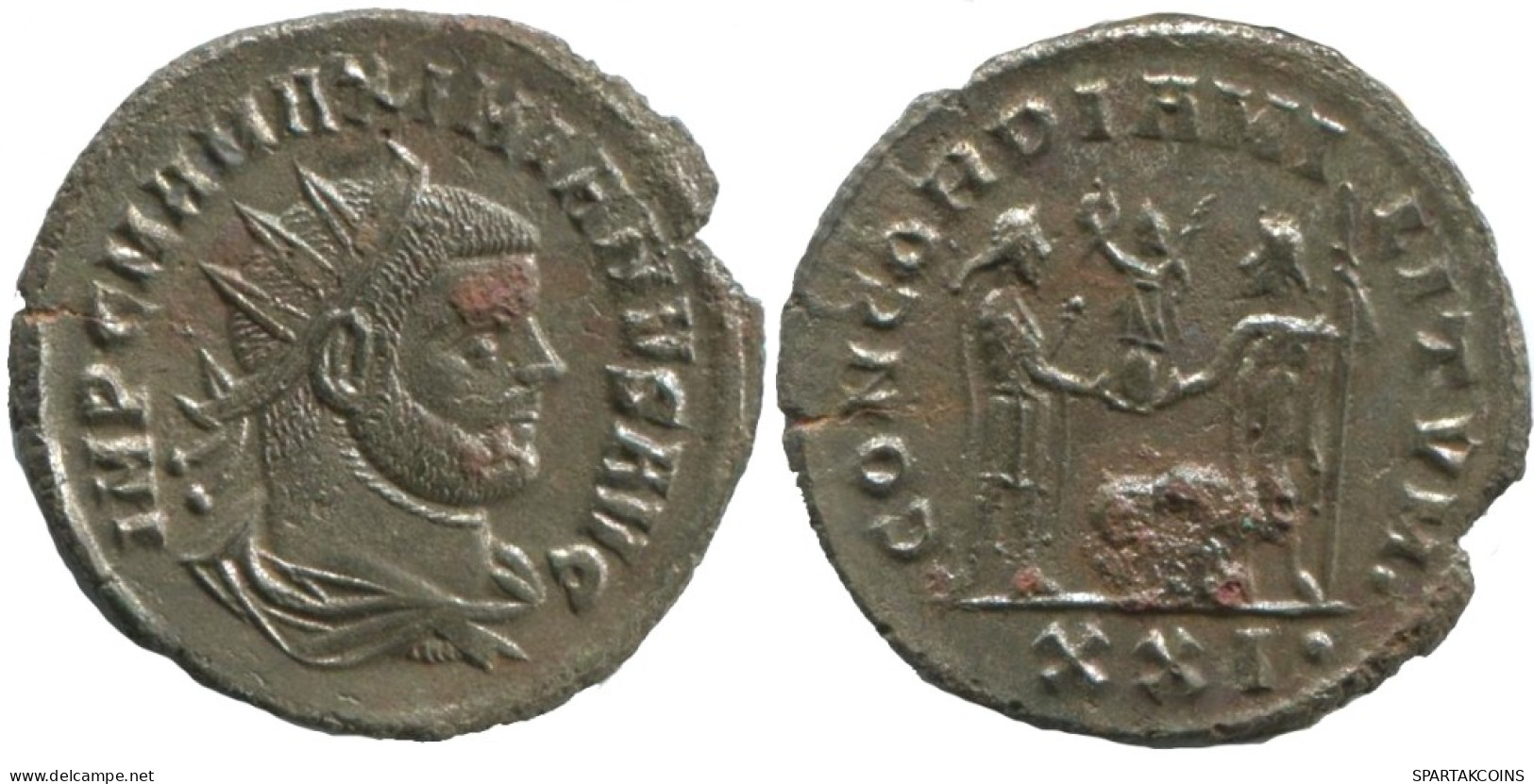 MAXIMIANUS ANTONINIANUS Heraclea (XXI ) AD292/5 CONCORDIA MILI TVM #ANT1895.48.E.A - The Tetrarchy (284 AD Tot 307 AD)