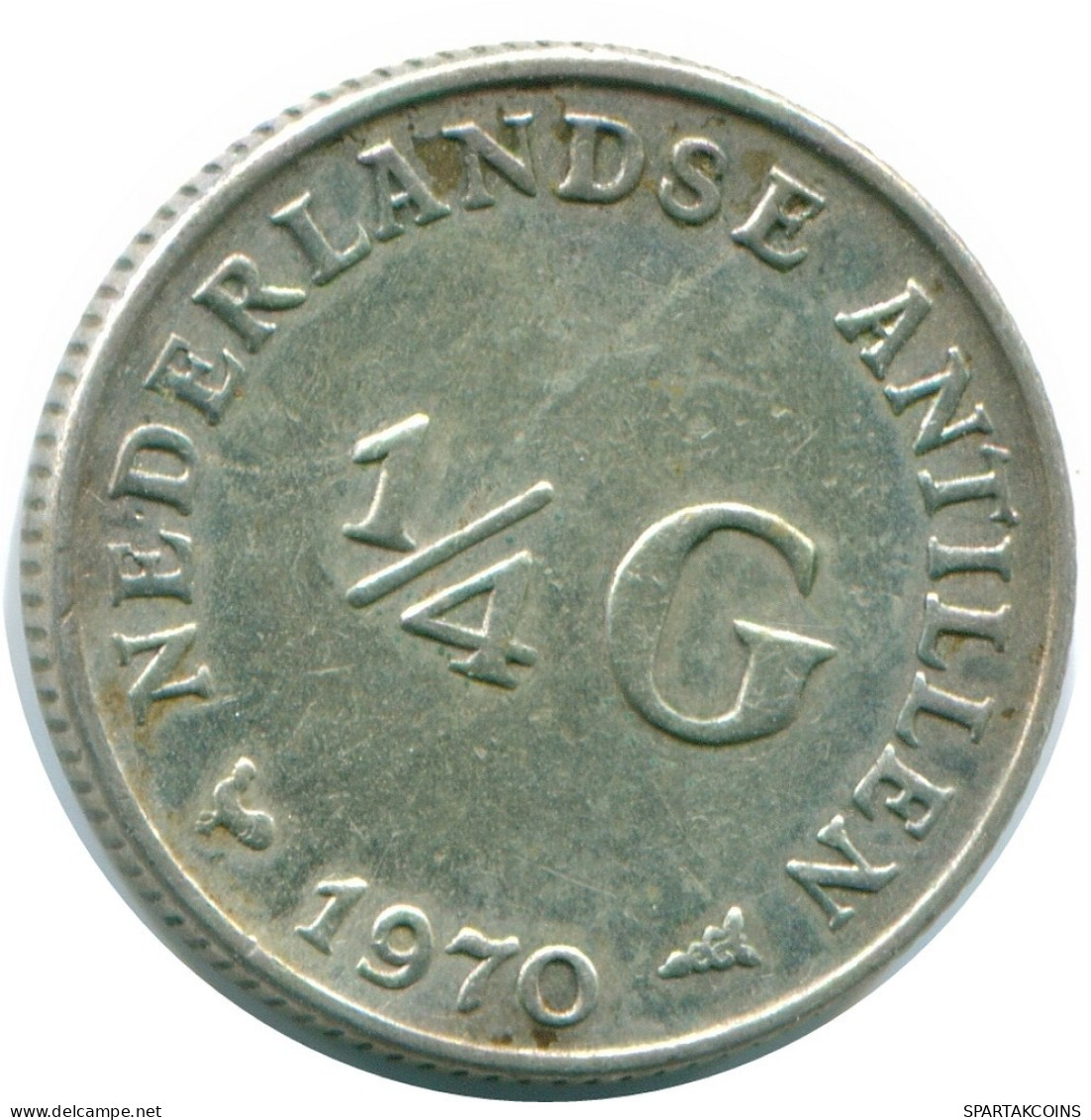 1/4 GULDEN 1970 NIEDERLÄNDISCHE ANTILLEN SILBER Koloniale Münze #NL11651.4.D.A - Antillas Neerlandesas