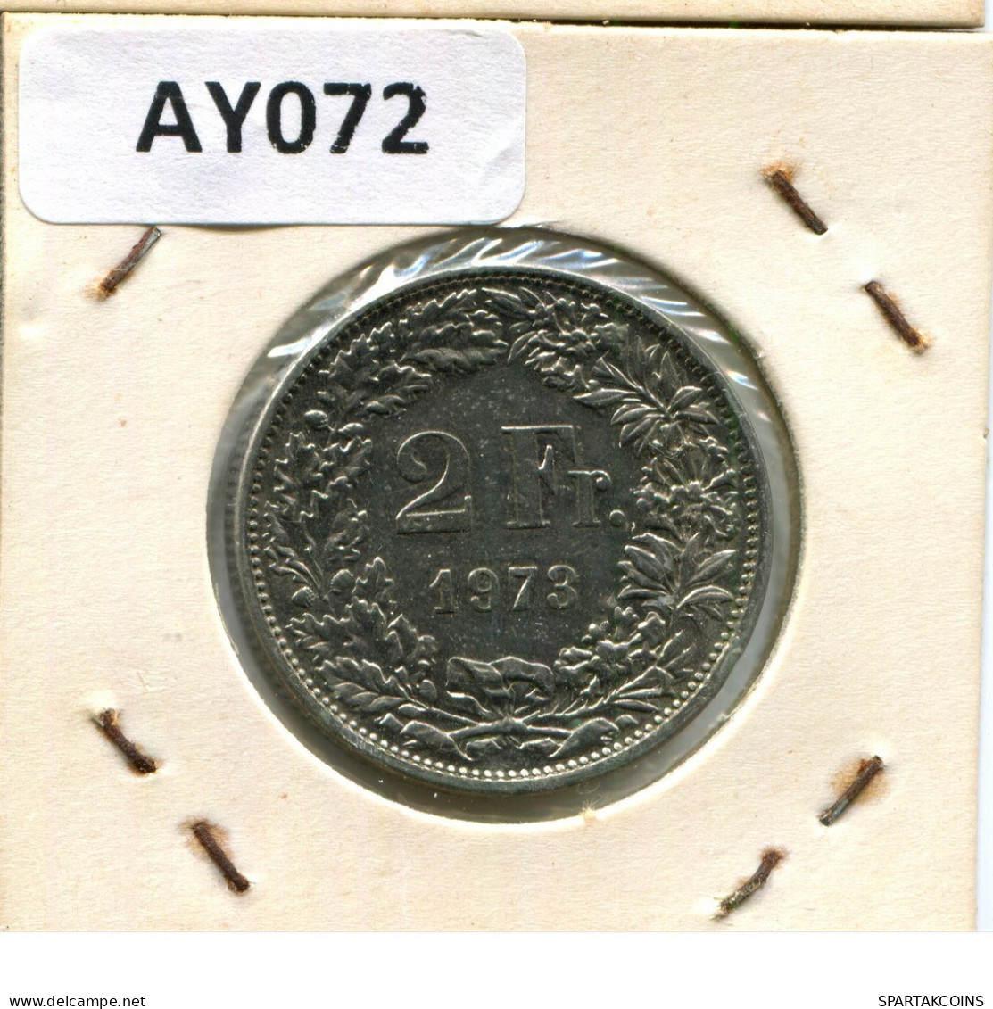 2 FRANCS 1973 SUIZA SWITZERLAND Moneda #AY072.3.E.A - Other & Unclassified