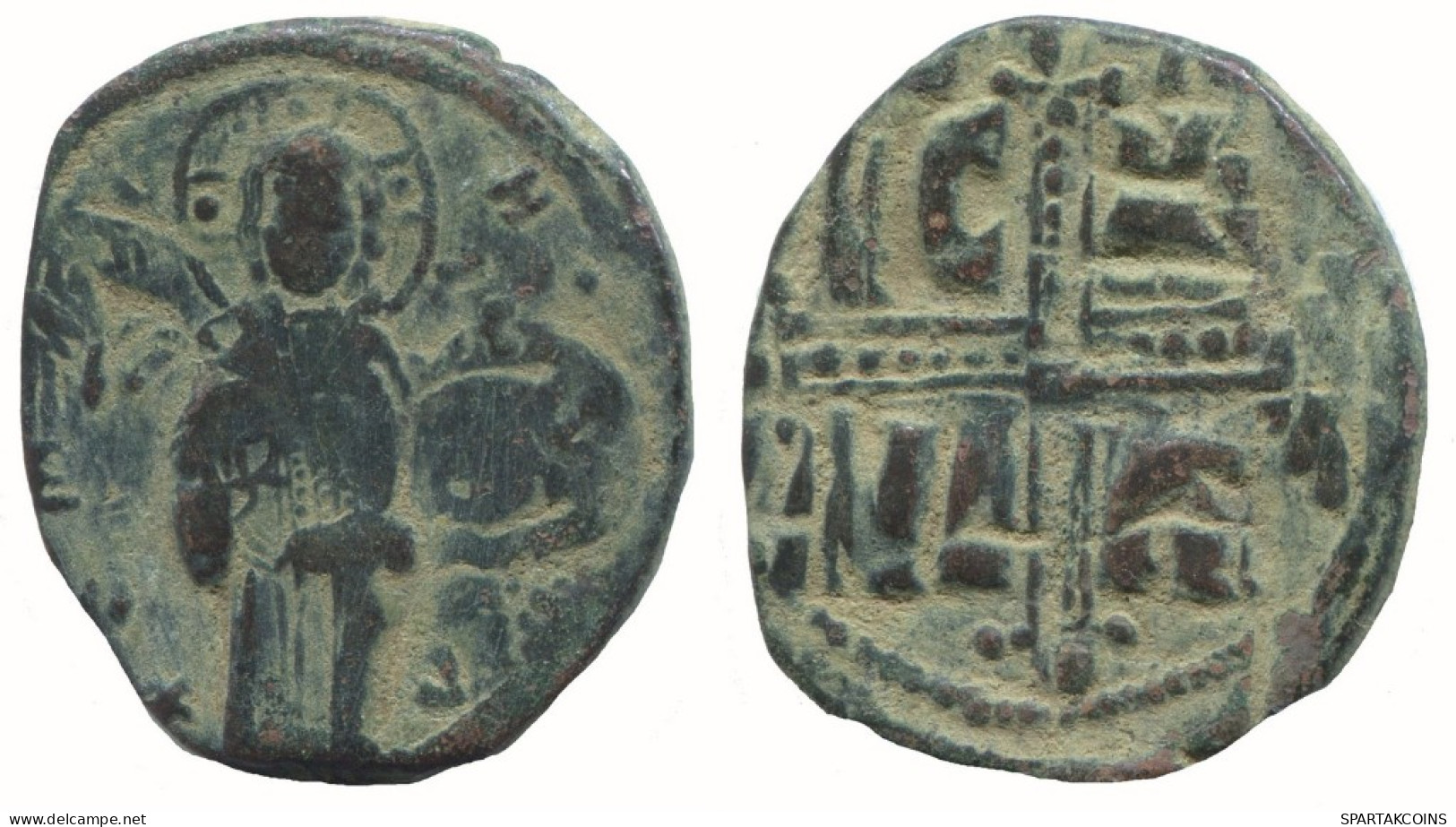 JESUS CHRIST ANONYMOUS CROSS Antique BYZANTIN Pièce 7.1g/29mm #AA563.21.F.A - Byzantinische Münzen
